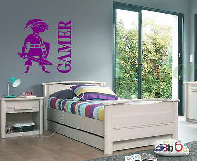 GAMER ELF SWORD WALL ART/DECAL QUOTE STICKER - BEDROOM/LIVING/CHILD/BOY!!!