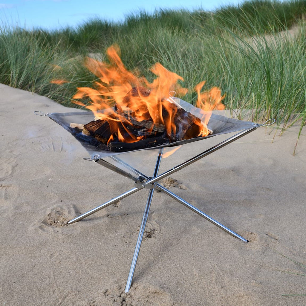 Portable Foldable Fire Pit – SS304 Mesh with Carry Case