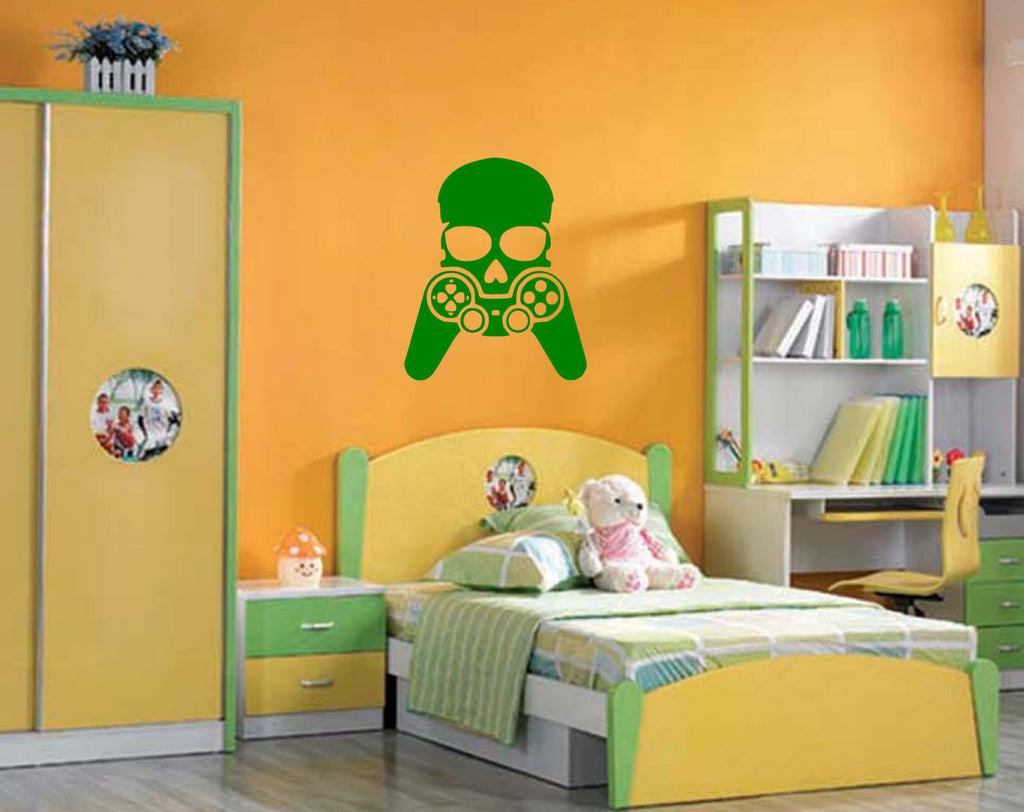 SKULL GAMES CONTROL WALL ART/DECAL QUOTE STICKER - BEDROOM/PS4/CHILD/BOY!!!