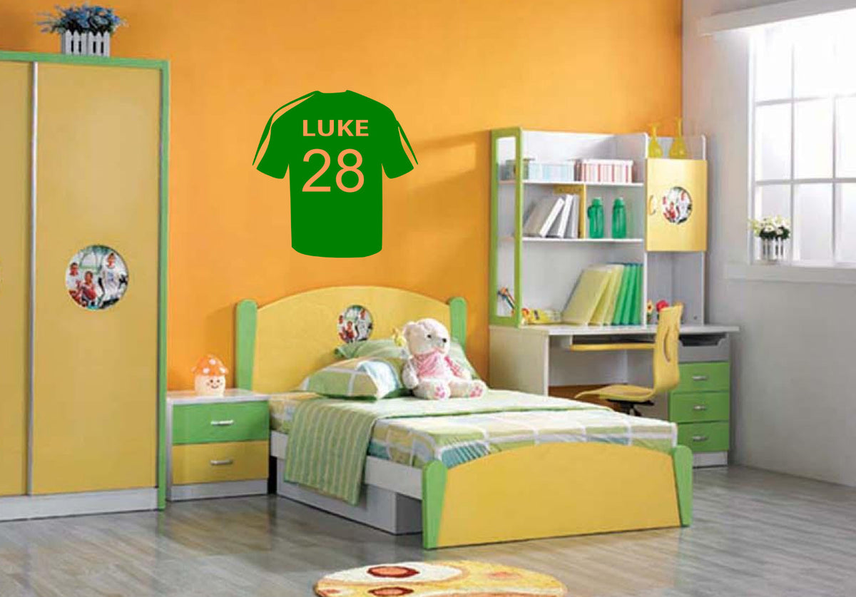 Football Custom Shirt Wall Art Vinyl Graphic Sticker Wallpaper Decal/Child!!!!