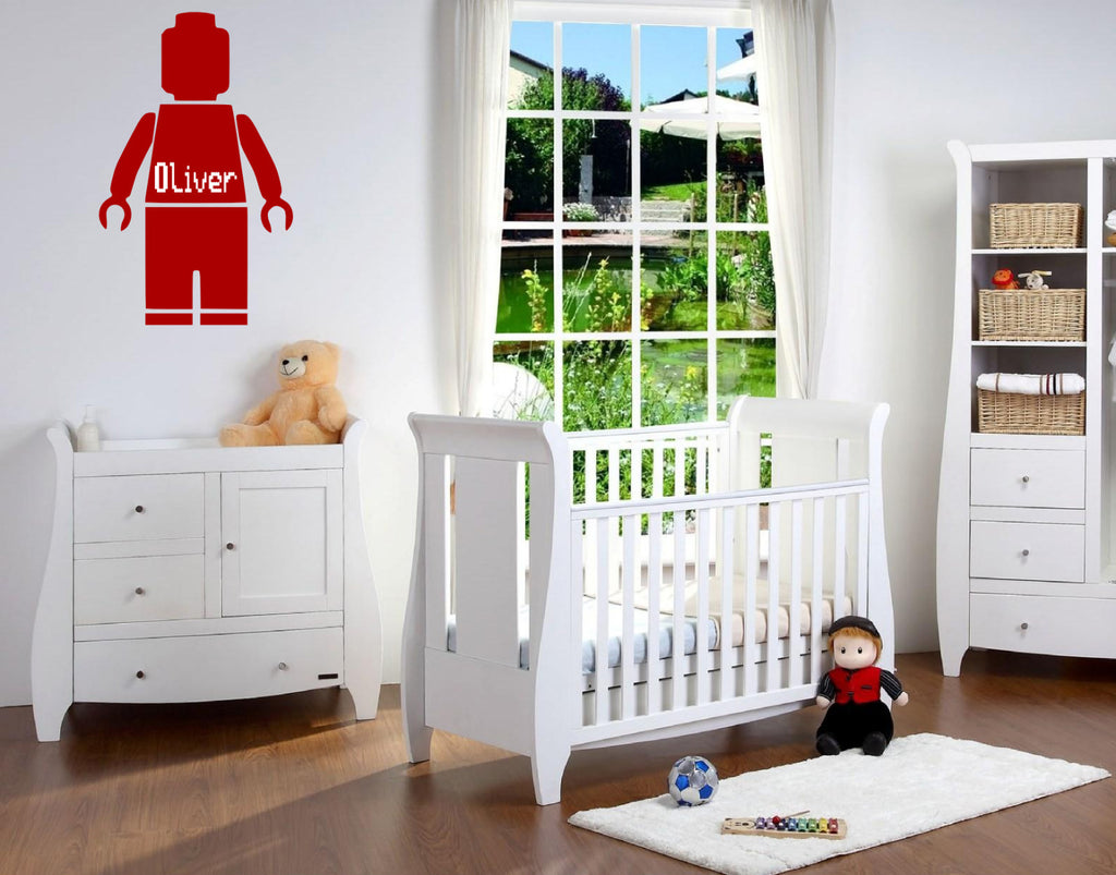 LEGO Man Custom Name Vinyl Decal - Personalized Wall Art, Easy Application, Fun!