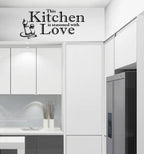 Kitchen Seasoned With Love Wall Quote Stickers Wall Decals kitchen/living room