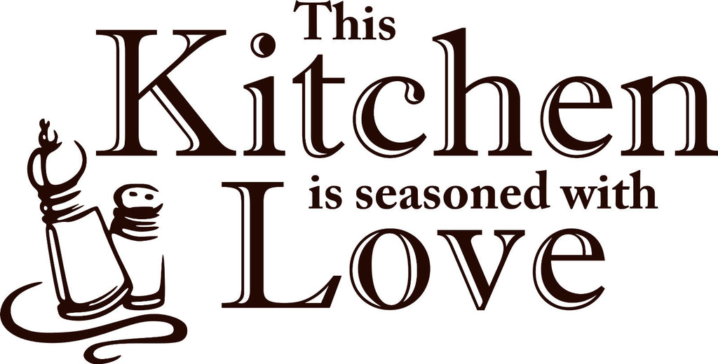 Kitchen Seasoned With Love Wall Quote Stickers Wall Decals kitchen/living room