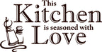 Kitchen Seasoned With Love Wall Quote Stickers Wall Decals kitchen/living room