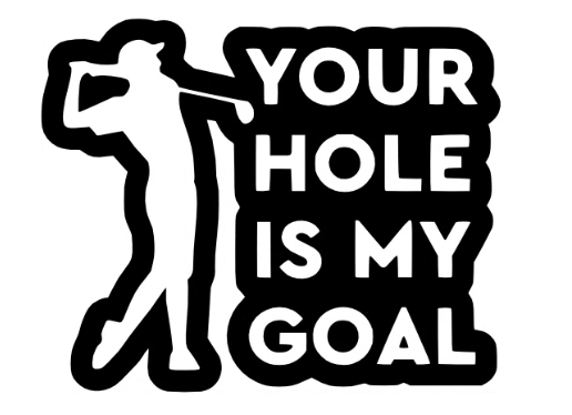 Your hole my goal Vinyl Graphic Sticker CAR/VAN/BOX!!! FUNNY/JOKE!!! GOLF