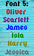 2 x Personalised Custom Name Vinyl Sticker Decal – Choose Font & Size!