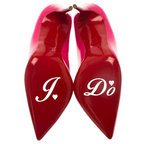 WEDDING Shoe Vinyl Sticker I DO,ME TOO,HELP BRIDE GROOM JOKE FUN SOMETHING BLUE