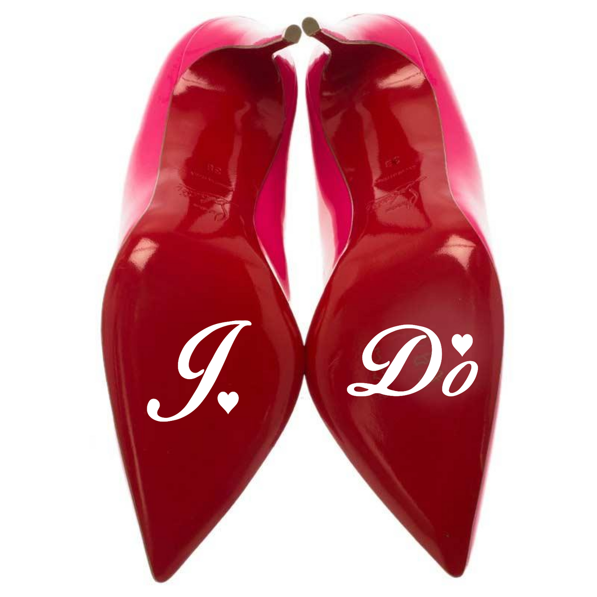 WEDDING Shoe Vinyl Sticker I DO,ME TOO,HELP BRIDE GROOM JOKE FUN SOMETHING BLUE