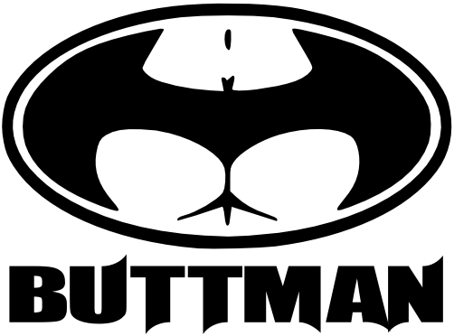 BUTTMAN/BATMAN STICKER/DECAL CAR/VAN/WINDOW/WALL FUNNY/CAMPER/SURF!!!
