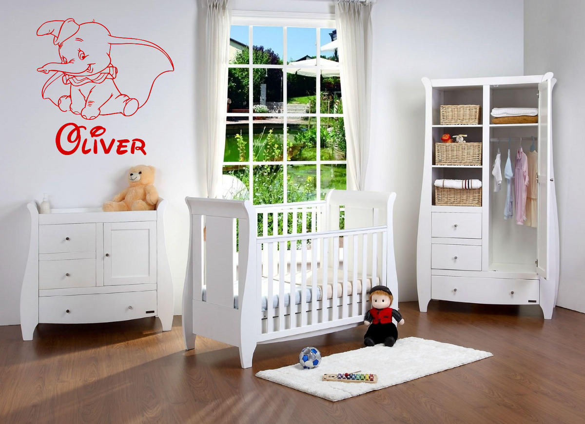 Dumbo Wall Art Vinyl Decal with Custom Name - Perfect for Kids' Rooms!