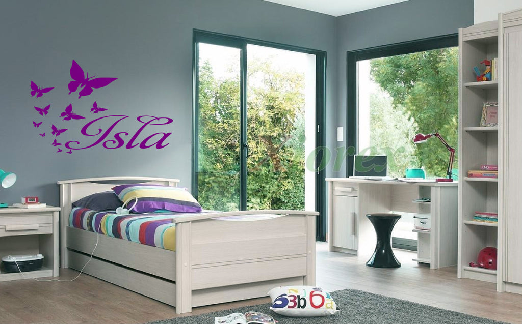 Custom Name Butterfly Vinyl Decal – Personalised Wall Art, Easy to Apply!