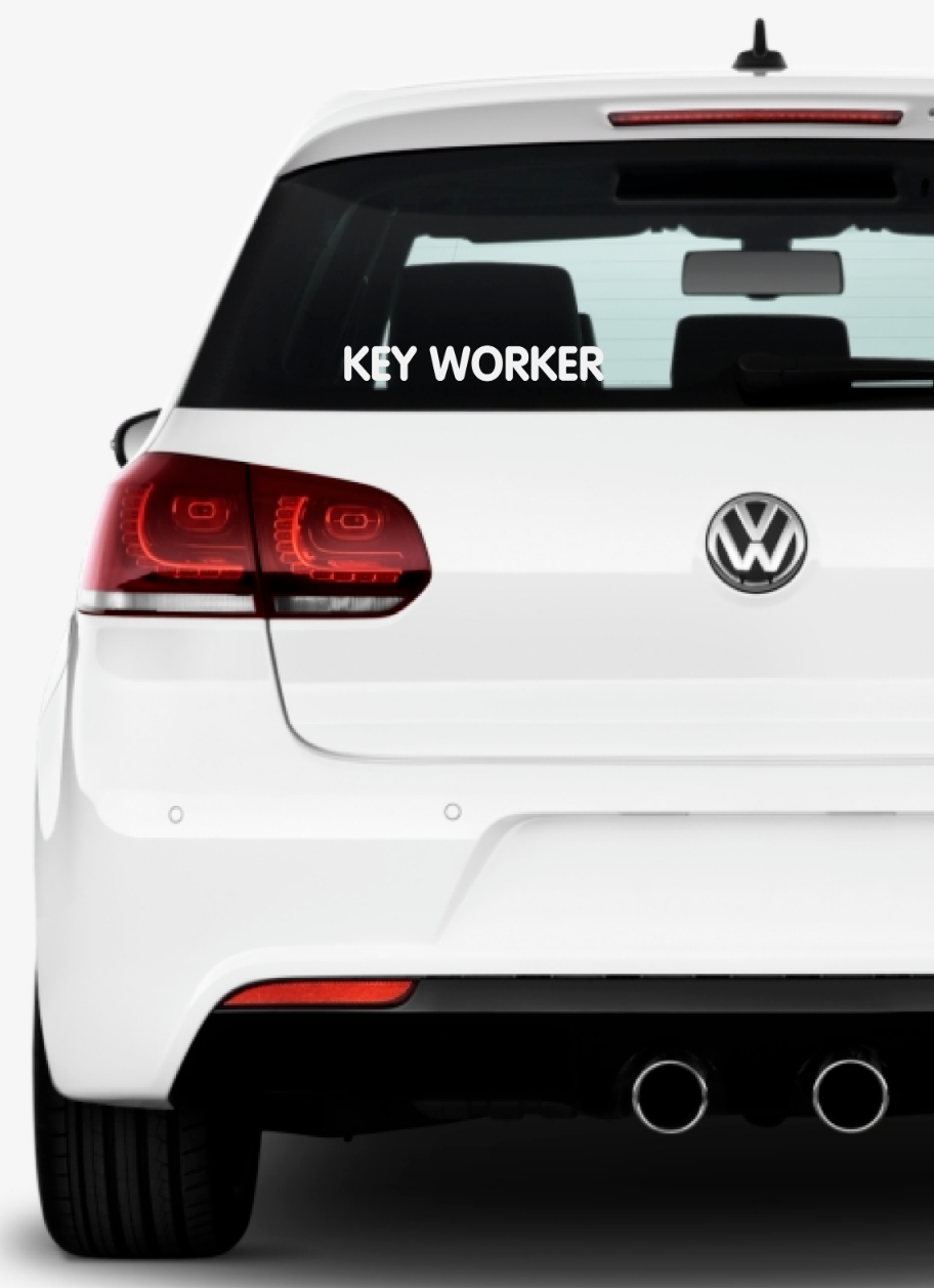 Key Worker Decal – No Background, Multiple Sizes, Perfect for Cars & Walls!