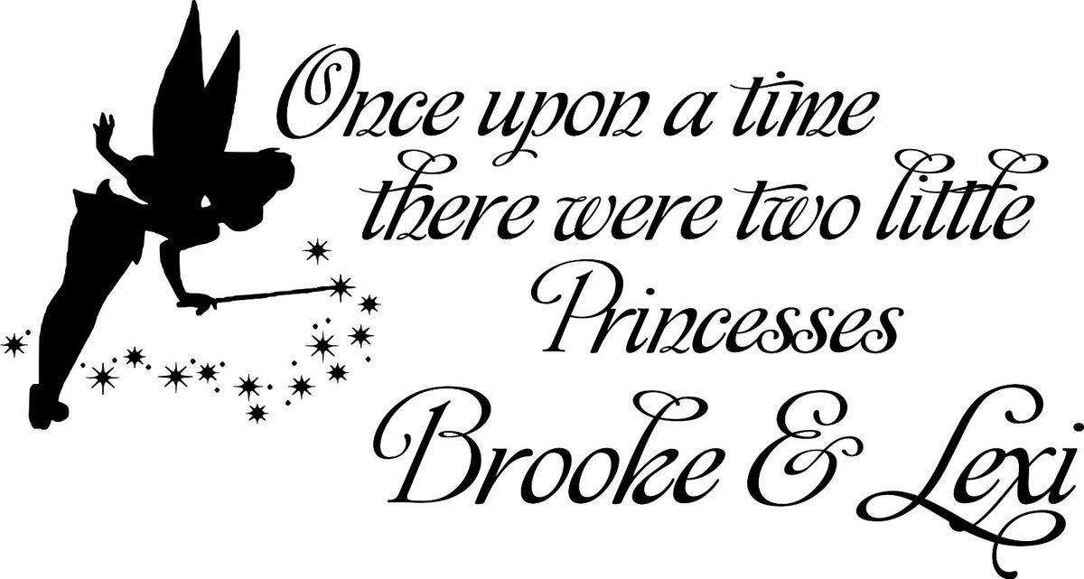 Once Upon a Time Princesses Wall Art - Custom Name Vinyl Decal, Easy to Apply