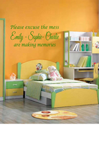 Please excuse the mess personalised name's are making memories Bedroom/Nursery!!
