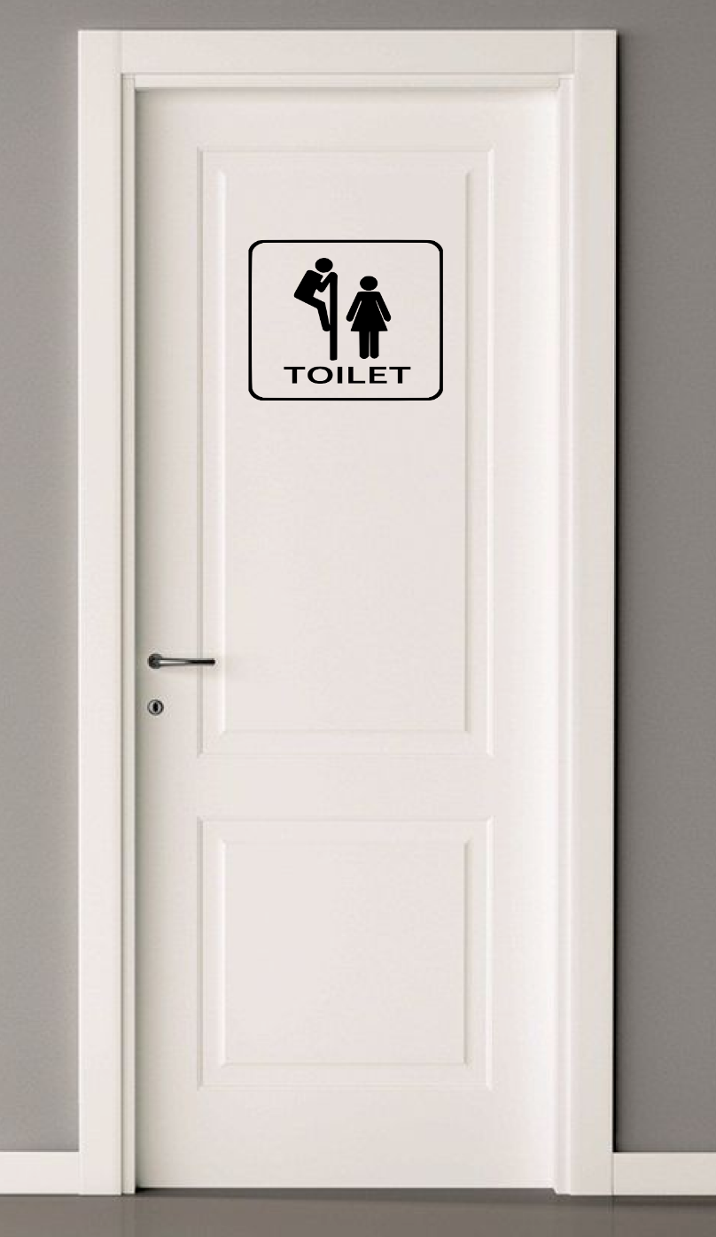 TOILET PEEKY FUNNY DECAL STICKER WC/BATHROOM MALE FEMALE