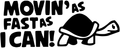 MOVING AS FAST AS I CAN...TURTLE STICKER/DECAL CAR/VAN/WINDOW/WALL FUNNY VINYL!!