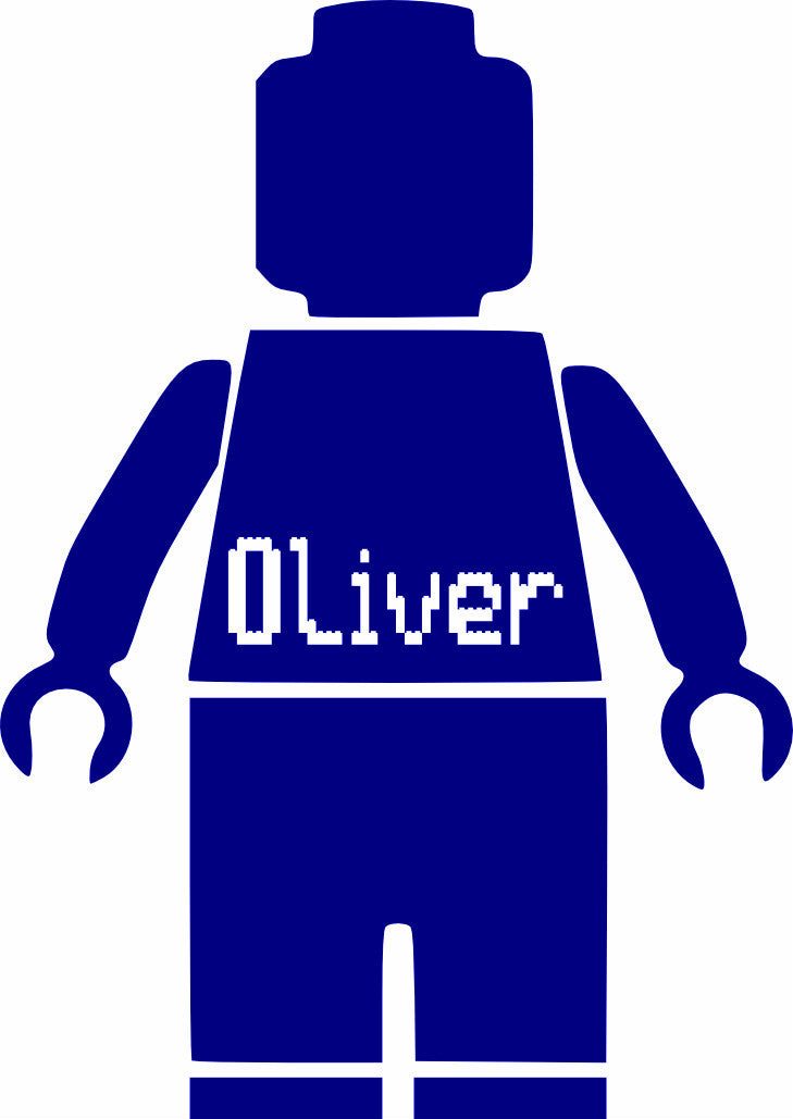 LEGO Man Custom Name Vinyl Decal - Personalized Wall Art, Easy Application, Fun!
