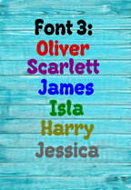 2 x Personalised Custom Name Vinyl Sticker Decal – Choose Font & Size!