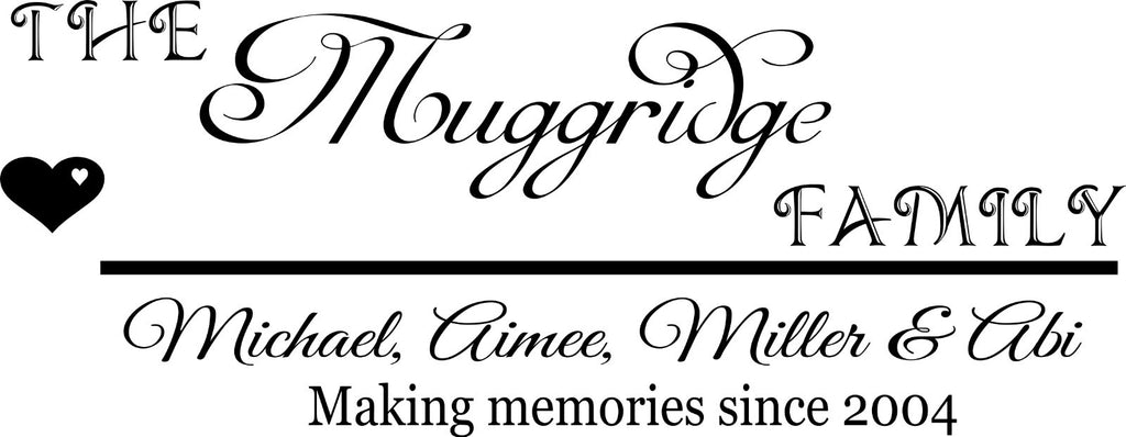 Family Custom Personalised Names Vinyl Decal – Unique Wall Art, Easy to Apply!
