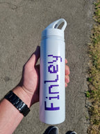 Personalised Lego Font Water Bottle Metal Custom Gift Any Name Thermos Childrens