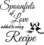Spoonfuls Of Love Recipe Wall Quote Stickers Wall Decals kitchen/living room