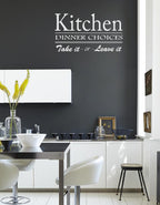 Kitchen Dinner choices Wall Quote Stickers Wall Decals kitchen/living room