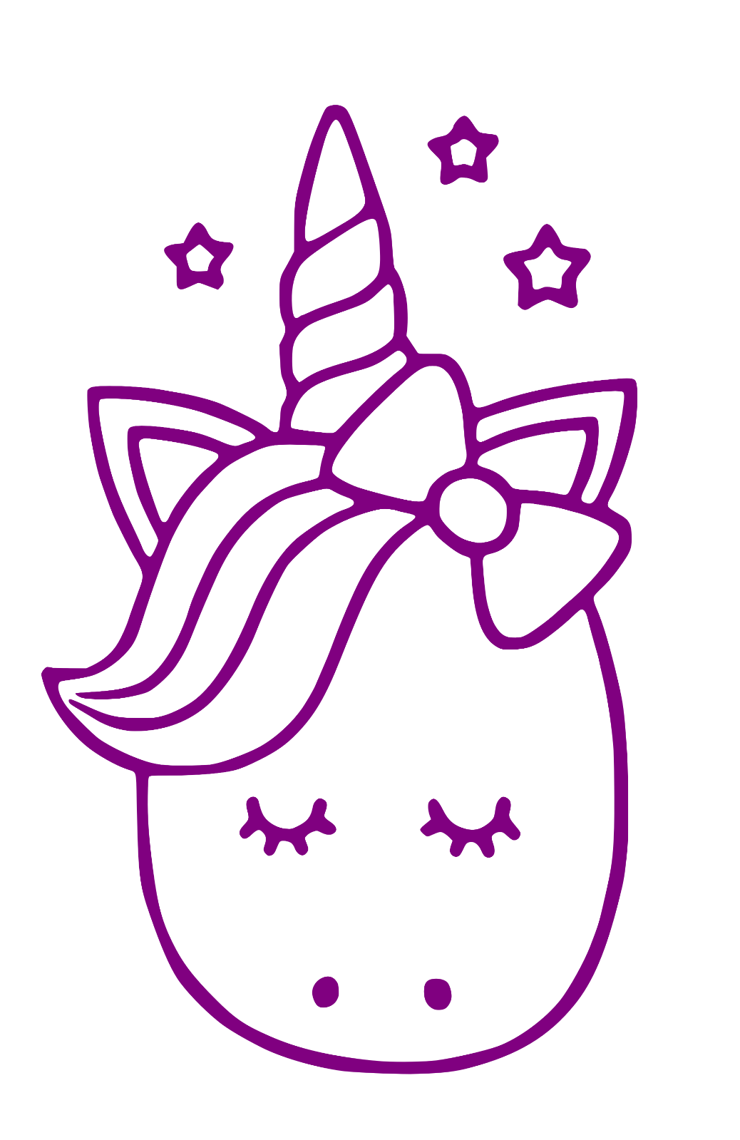CUTE UNICORN HEAD CARTOON DESIGN WALL ART/DECAL STICKER  BEDROOM/LIVING ROOM