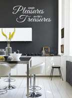 SIMPLE PLEASURES ARE LIFE'S TREASURES Wall Quote Stickers Wall Decal BATHROOM