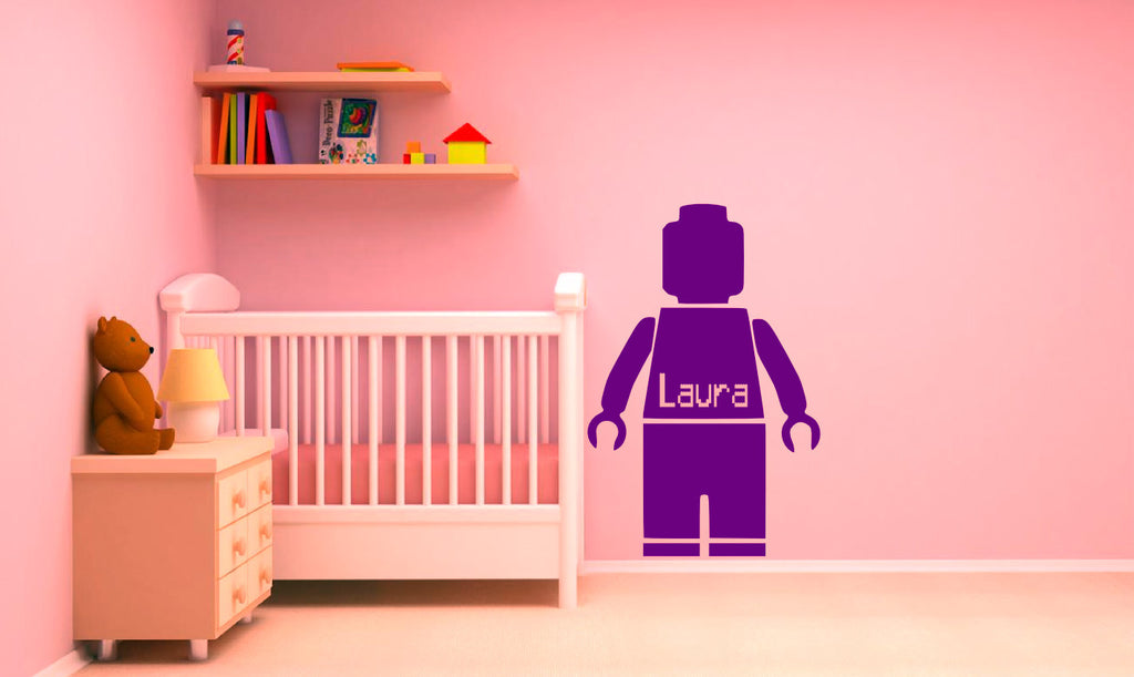 LEGO Man Custom Name Vinyl Decal - Personalized Wall Art, Easy Application, Fun!