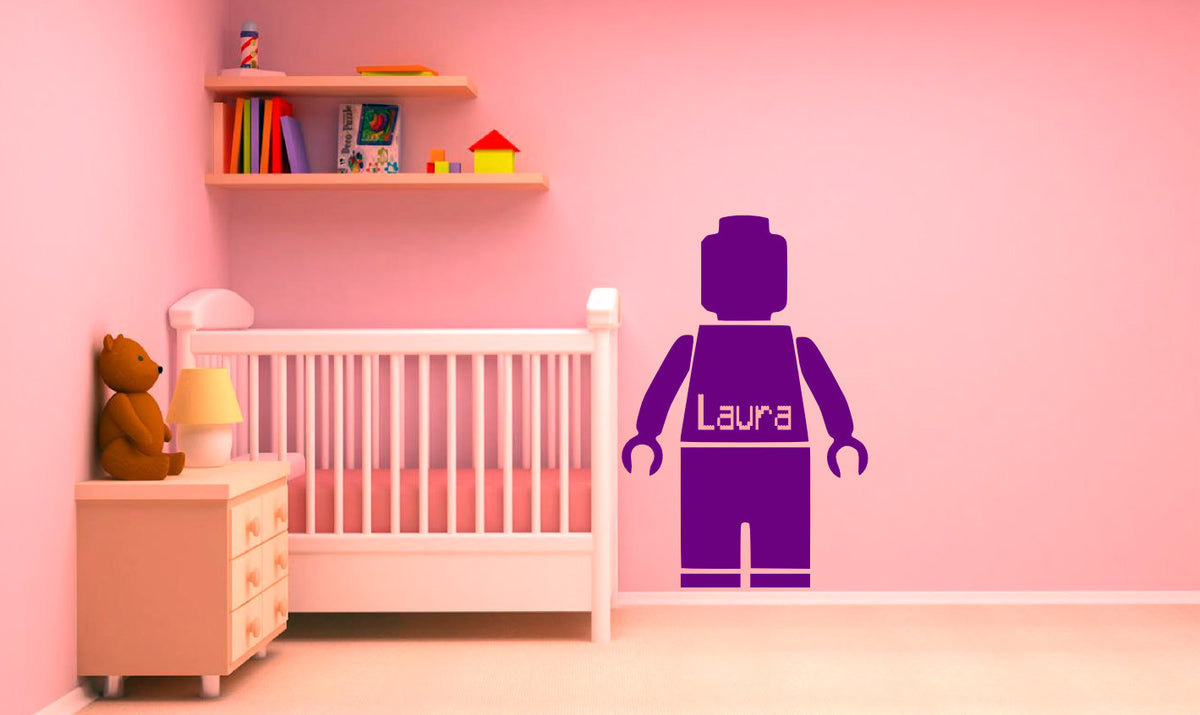 LEGO Man Custom Name Vinyl Decal - Personalized Wall Art, Easy Application, Fun!