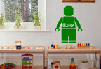 LEGO Man Custom Name Vinyl Decal - Personalized Wall Art, Easy Application, Fun!