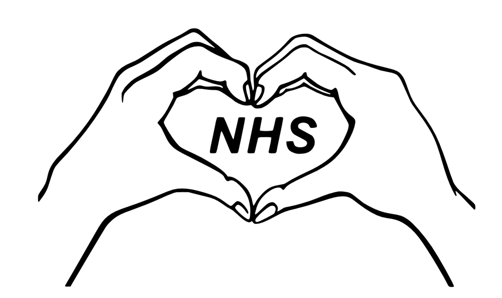 NHS Hands Heart Charity Modern Car/Van Sticker Nurse/Doctor Window wall Hospital