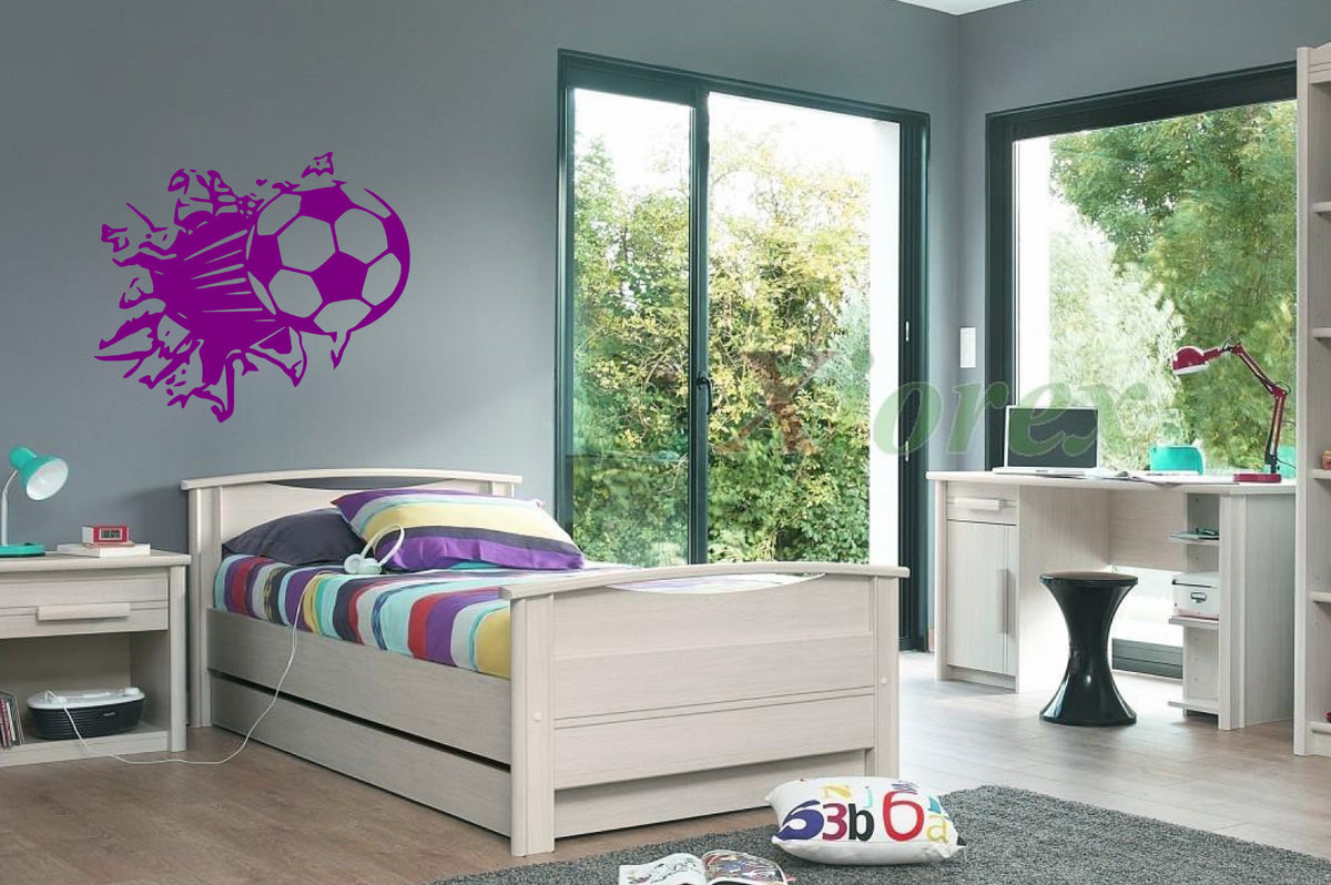 Football Smash Wall Art Vinyl Graphic Sticker Wallpaper Decal/Child!!!!