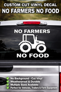 No Farmers No Food Vinyl Graphic Sticker CAR/VAN/BOX!!! FUNNY/JOKE!!!