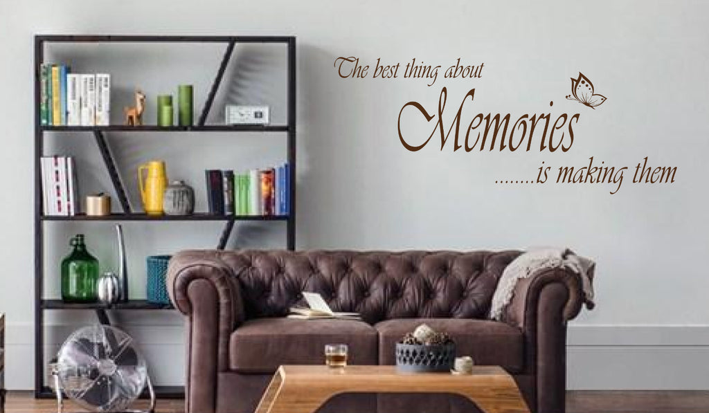 THE BEST THINGS ABOUT MEMORIES WALL ART/DECAL QUOTE STICKER KITCHEN/LIVING ROOM