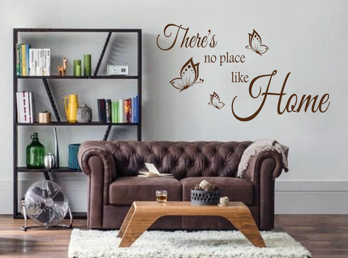 There's No Place Like Home Butterflies Vinyl Decal – Charming Wall Art!