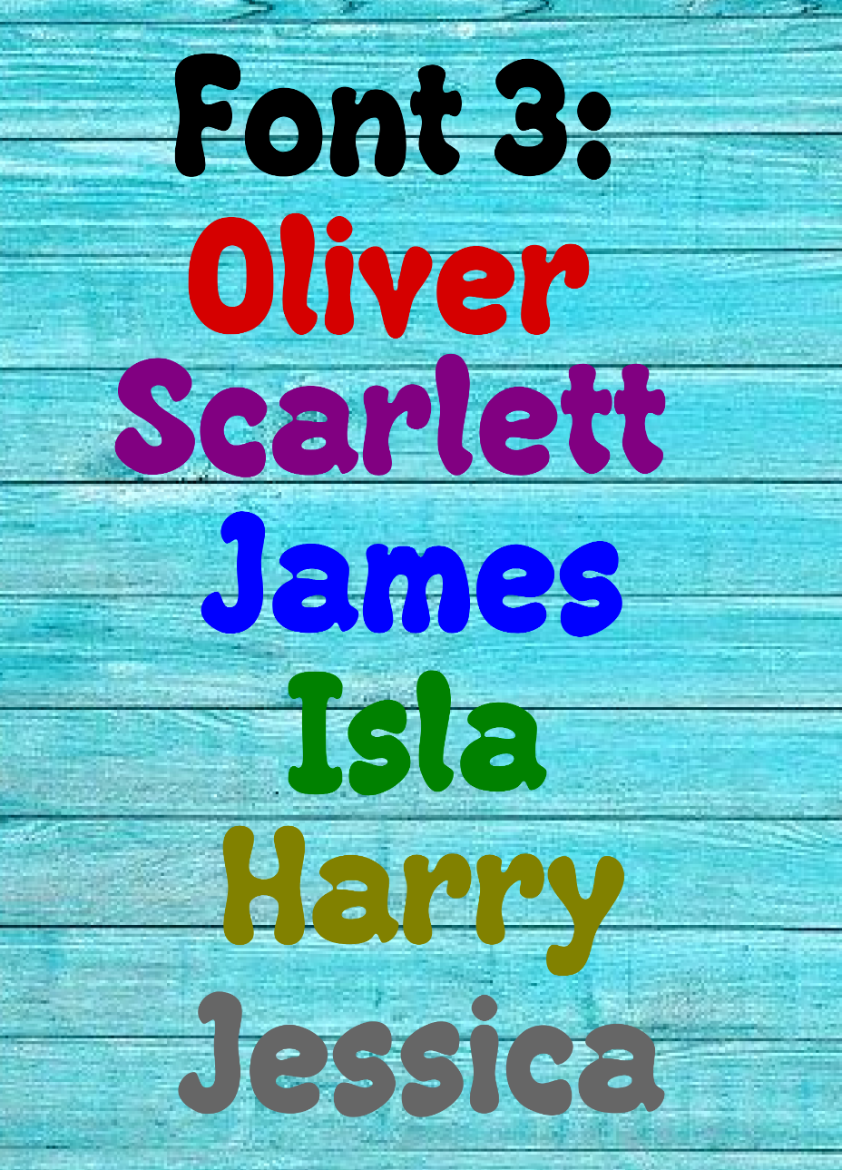 2 x Personalised Custom Name Vinyl Sticker Decal – Choose Font & Size!
