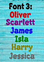 2 x Personalised Custom Name Vinyl Sticker Decal – Choose Font & Size!
