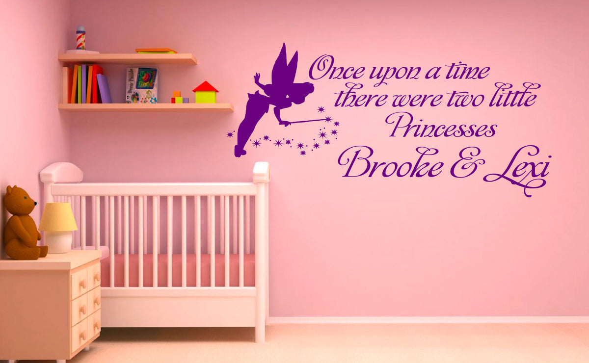 Once Upon a Time Princesses Wall Art - Custom Name Vinyl Decal, Easy to Apply