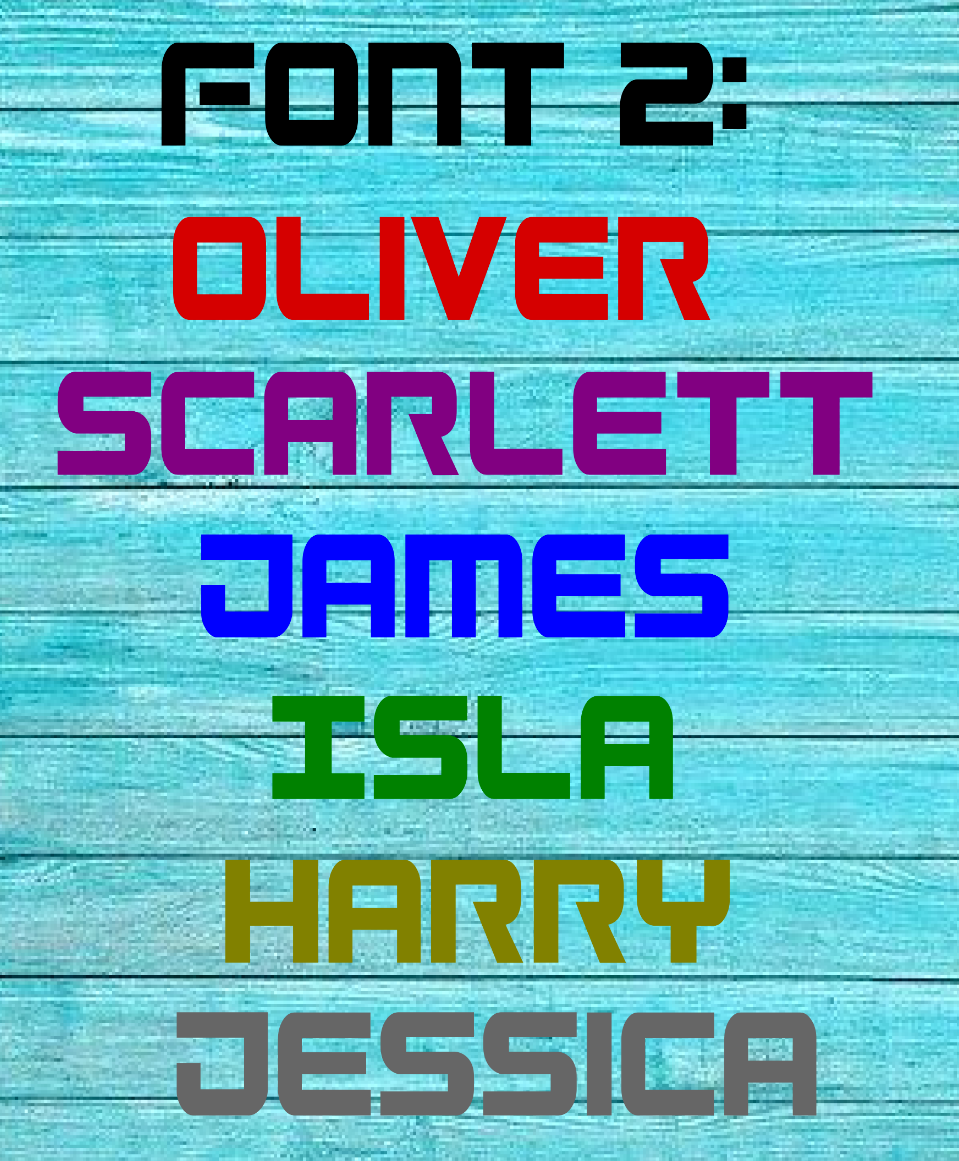 2 x Personalised Custom Name Vinyl Sticker Decal – Choose Font & Size!