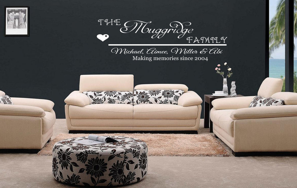 Family Custom Personalised Names Vinyl Decal – Unique Wall Art, Easy to Apply!