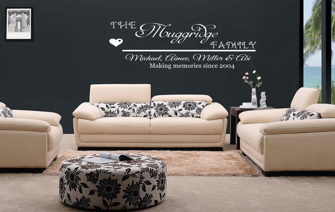 Family Custom Personalised Names Vinyl Decal – Unique Wall Art, Easy to Apply!