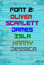 2 x Personalised Custom Name Vinyl Sticker Decal – Choose Font & Size!