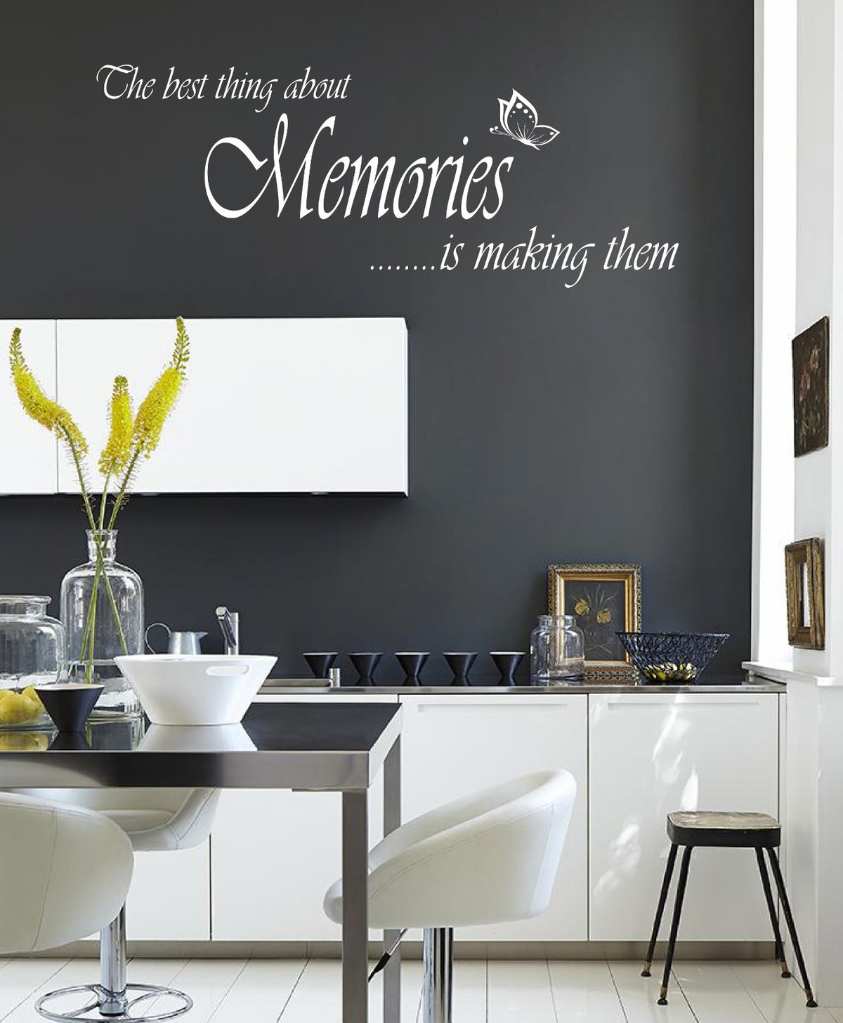 THE BEST THINGS ABOUT MEMORIES WALL ART/DECAL QUOTE STICKER KITCHEN/LIVING ROOM