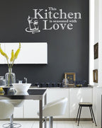 Kitchen Seasoned With Love Wall Quote Stickers Wall Decals kitchen/living room