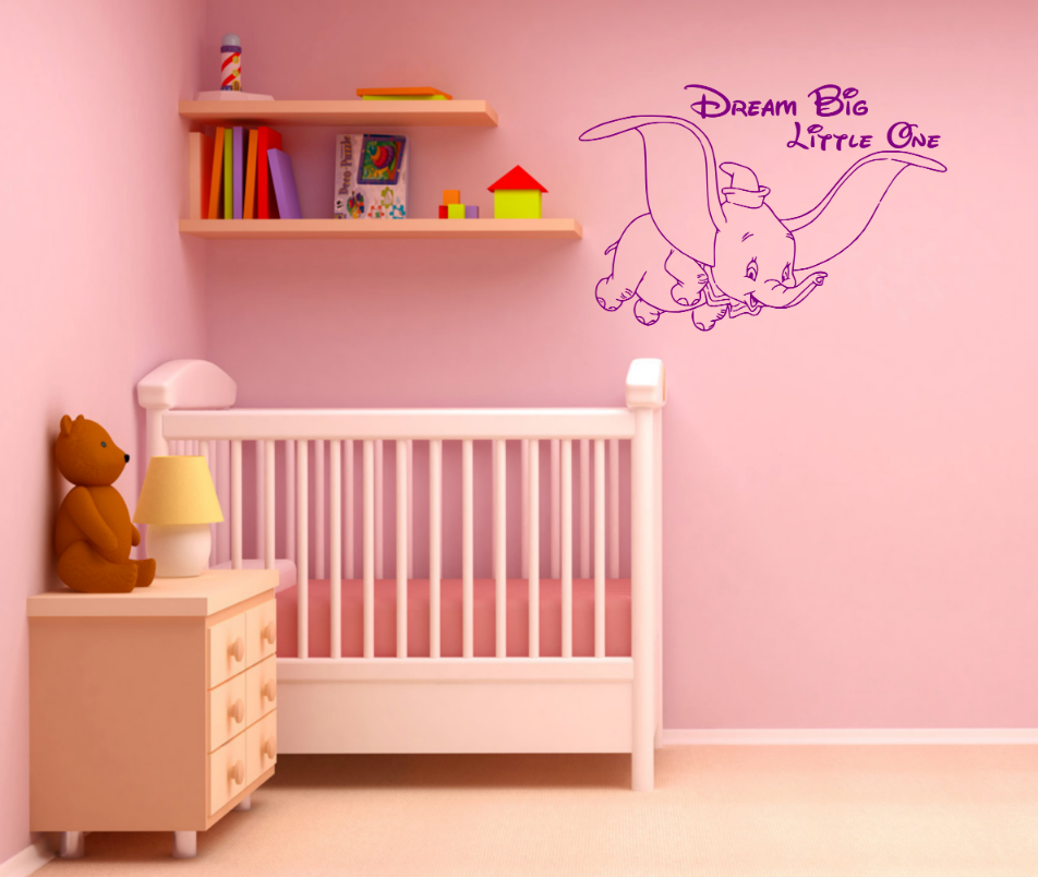 Dumbo Disney Personalised Wall Art Vinyl Graphic Sticker Wallpaper Decal
