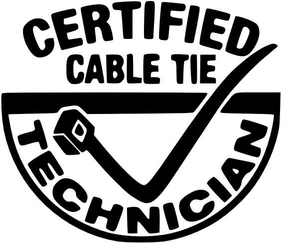 CERTIFIED CABLE TIE TECHNICIAN JOKE STICKER/DECAL CAR/VAN/WINDOW/WALL FUNNY!!!