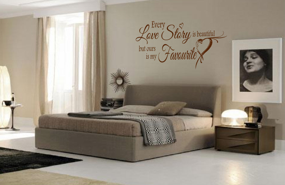 Love Story Art Wall Quote Stickers Wall Decals Living Room/Bedroom.