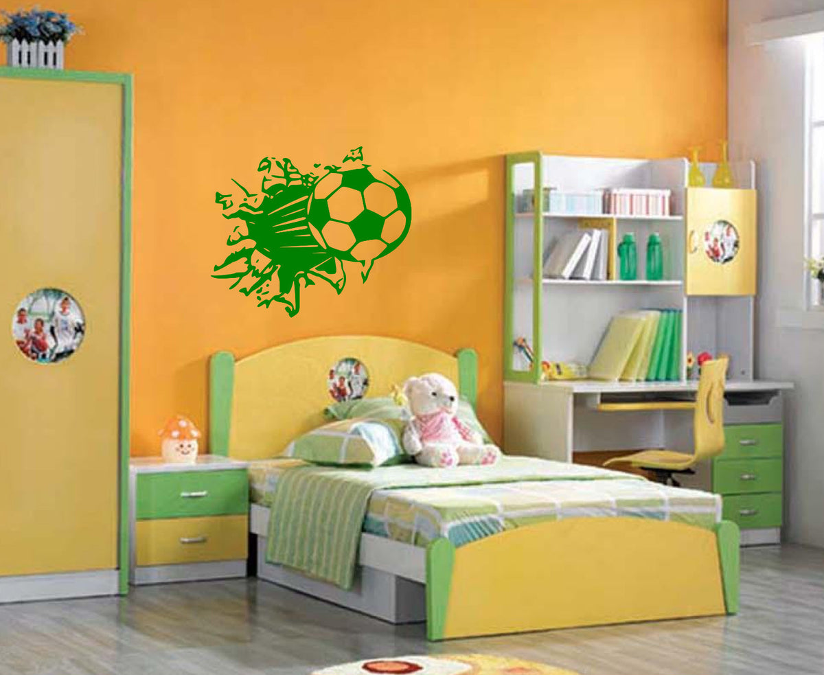 Football Smash Wall Art Vinyl Graphic Sticker Wallpaper Decal/Child!!!!