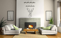 DEER STAG GEOMETRIC DESIGN WALL ART/DECAL QUOTE STICKER - BEDROOM/LIVING ROOM